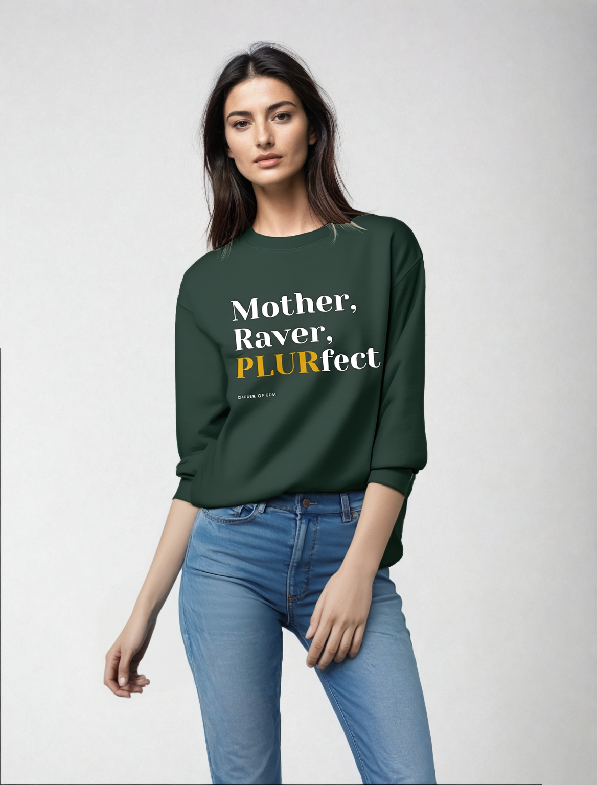 PLURfect Mother Champion Unisex Powerblend Sweatshirt - Dark Green