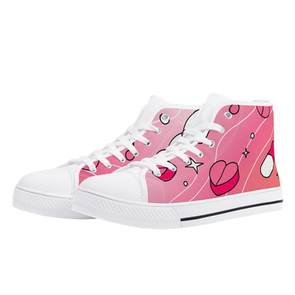 Love Is A Drug Mens High Top Canvas Shoes