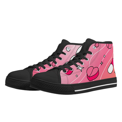 Love Is A Drug Mens High Top Canvas Shoes