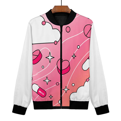 Love Is A Drug Womens Zip Up Bomber Jacket