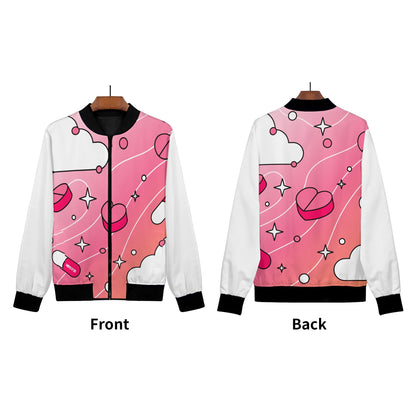 Love Is A Drug Womens Zip Up Bomber Jacket