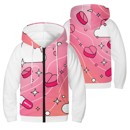 Love Is A Drug Youth Lightweight Full Zip Hoodie (Wht Sleeve)