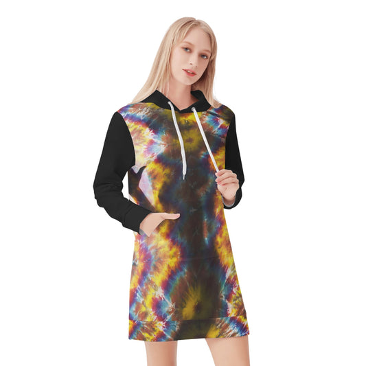 Tie Dye Trap Mini Hoodie Dress