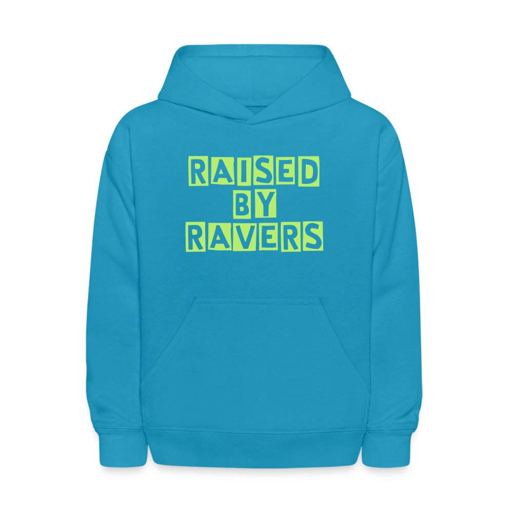 Raised By Ravers Kids' Hoodie - turquoise