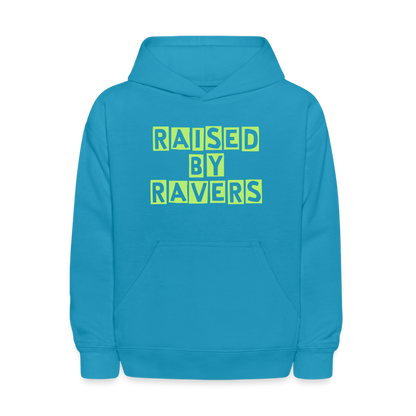 Raised By Ravers Kids' Hoodie - turquoise