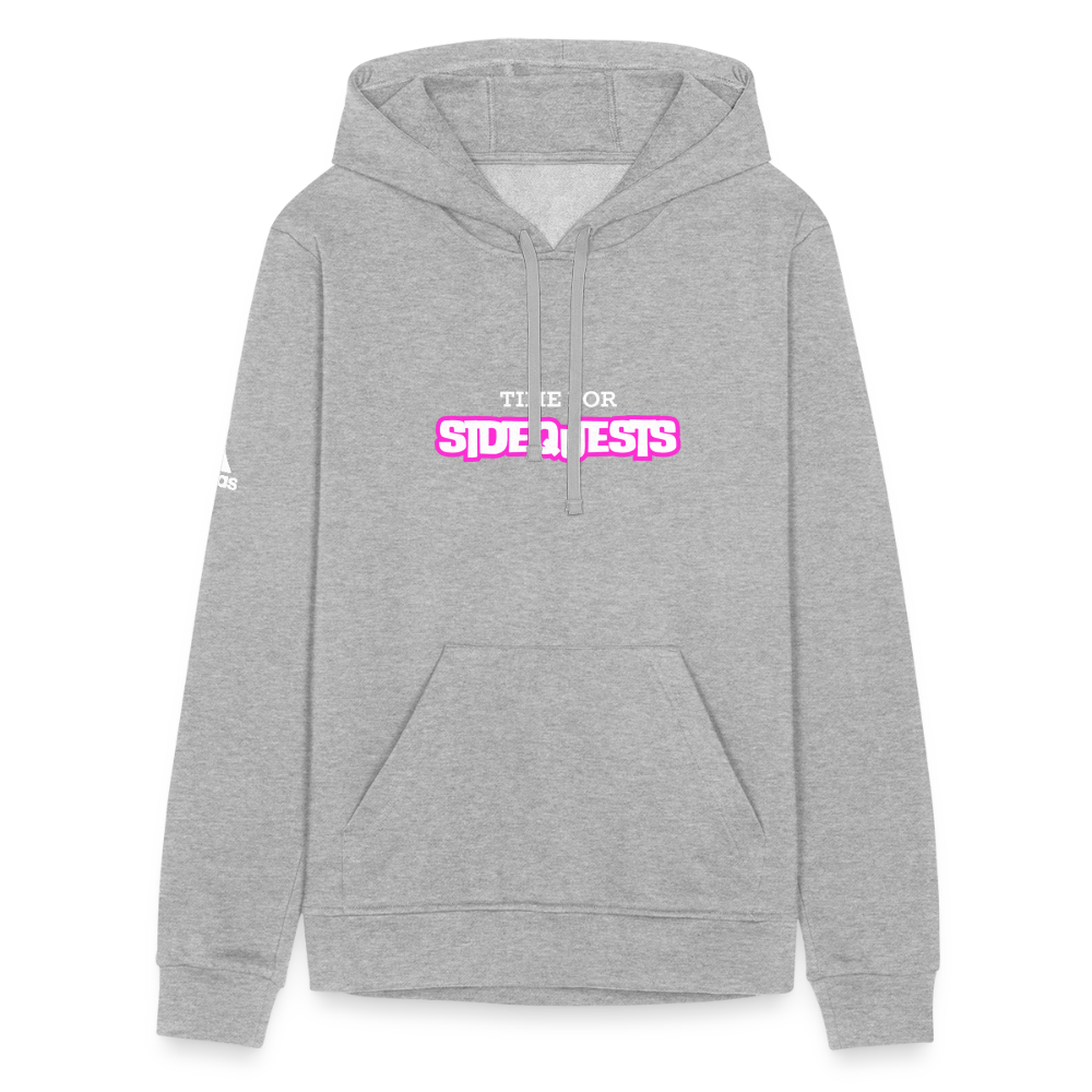 Time For Sidequests Adidas Unisex Fleece Hoodie - heather gray