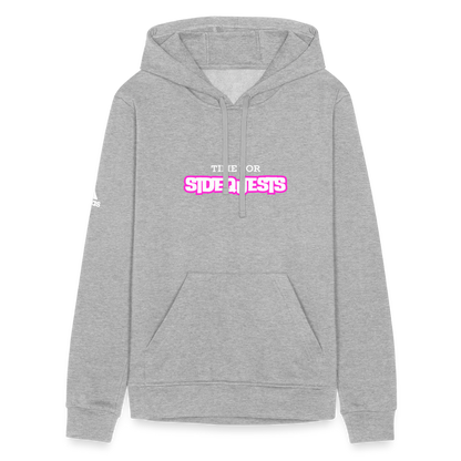 Time For Sidequests Adidas Unisex Fleece Hoodie - heather gray