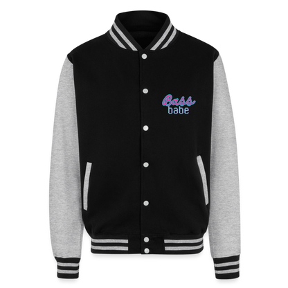 Full F*cking Send  Heavyweight Letterman Jacket - black/heather grey