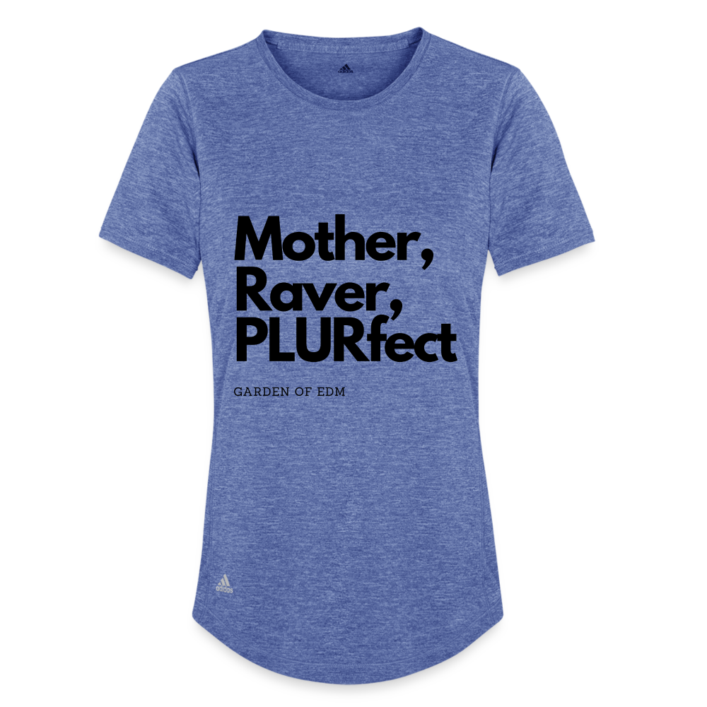 PLURfect Mother Adidas Women's Recycled Performance T-Shirt - heather royal blue