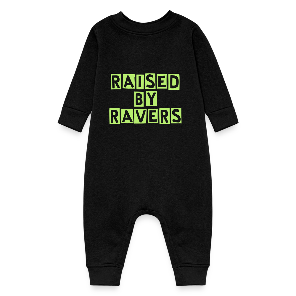 Raised by Ravers Baby Fleece Onesie - black