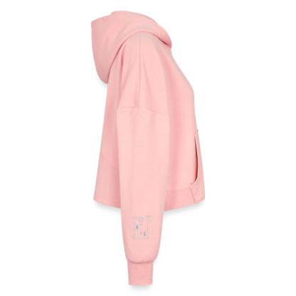 Flow Through What You Go Through Cropped Hoodie & Jogger Short Set - light pink