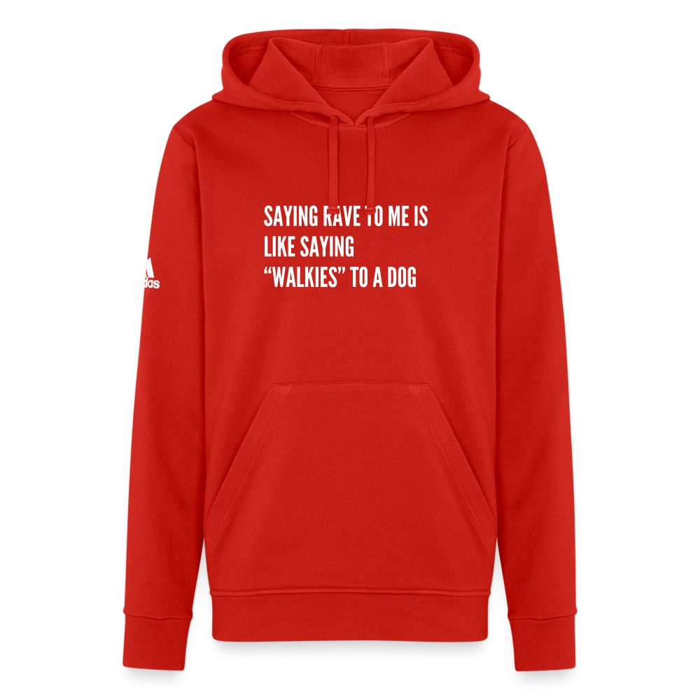 Say Rave Adidas Unisex Fleece Hoodie - red