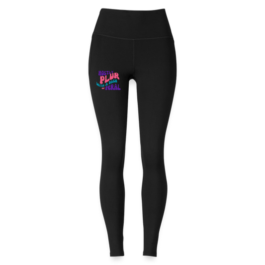 PLUR With A Dash Of Feral Under Armour Legging - black