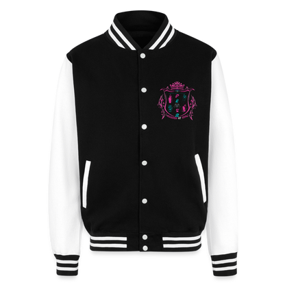 Dash of Feral PLUR U Heavyweight Letterman Jacket - black/white