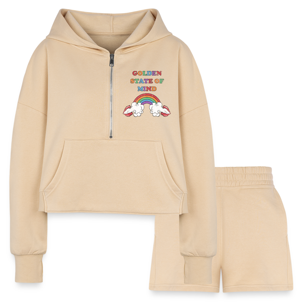 Golden State Hoodie & Short Set - nude