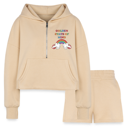 Golden State Hoodie & Short Set - nude