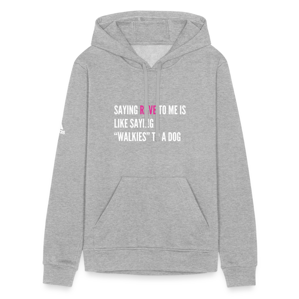 Say Rave Adidas Unisex Fleece Hoodie - heather gray