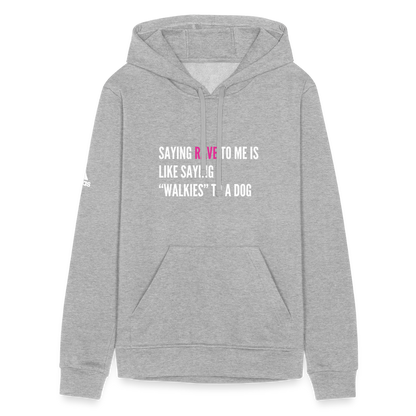 Say Rave Adidas Unisex Fleece Hoodie - heather gray