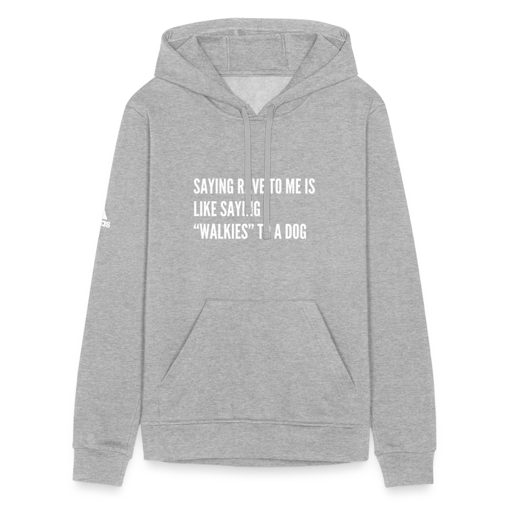 Say Rave Adidas Unisex Fleece Hoodie - heather gray