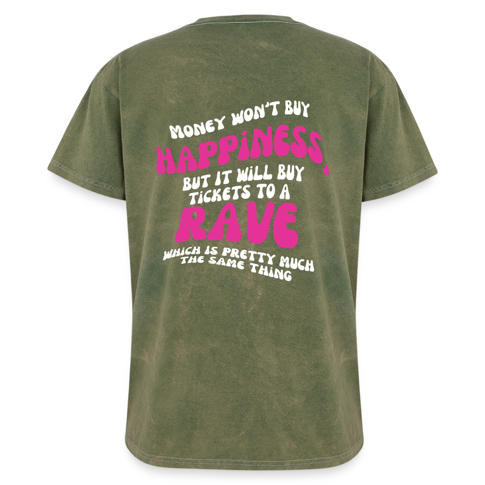 Money Buys Raves Mineral Wash T-shirt - mineral green