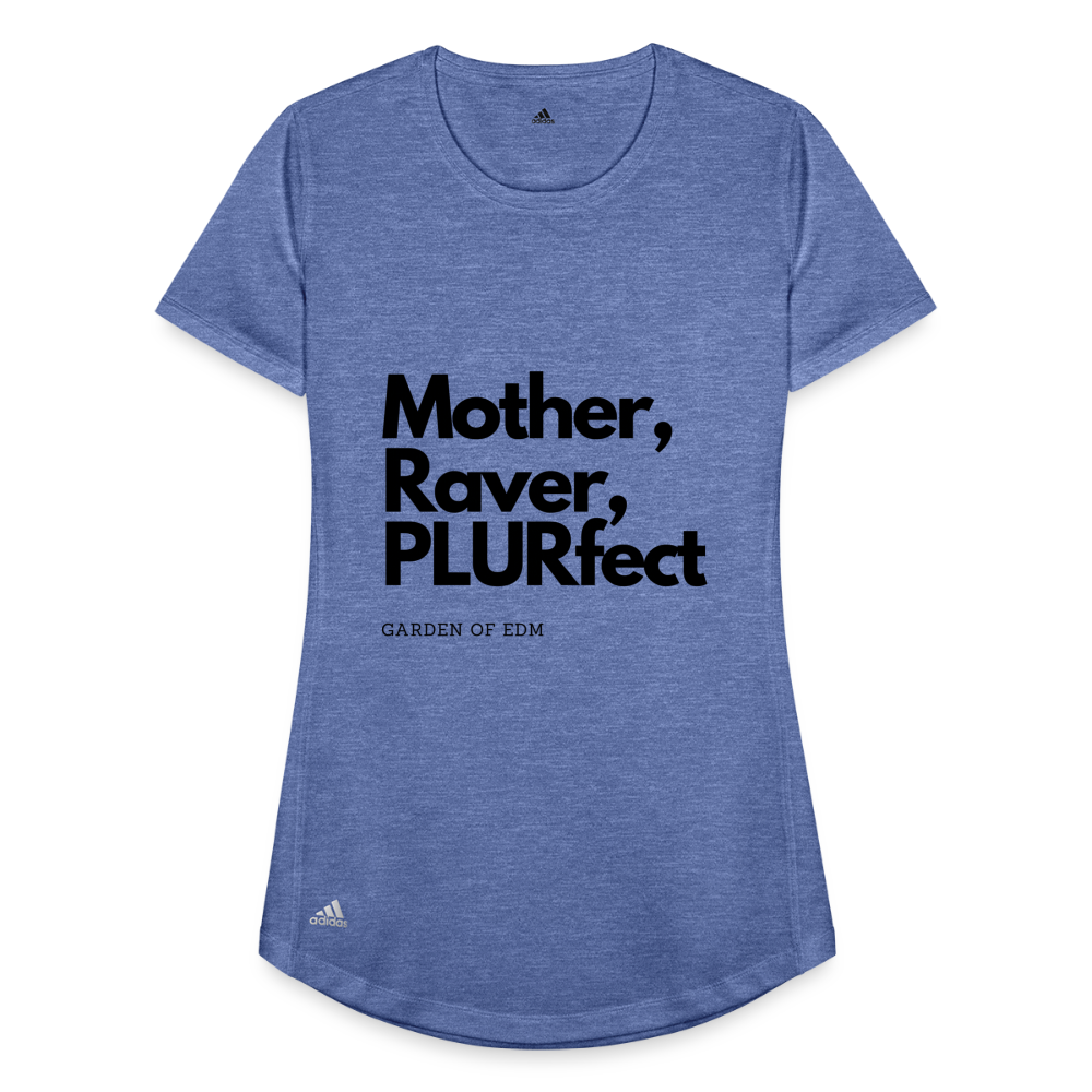 PLURfect Mother Adidas Women's Recycled Performance T-Shirt - heather royal blue