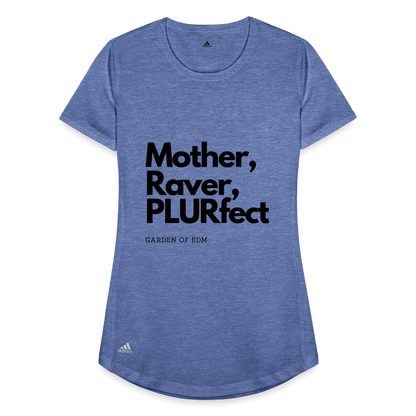 PLURfect Mother Adidas Women's Recycled Performance T-Shirt - heather royal blue