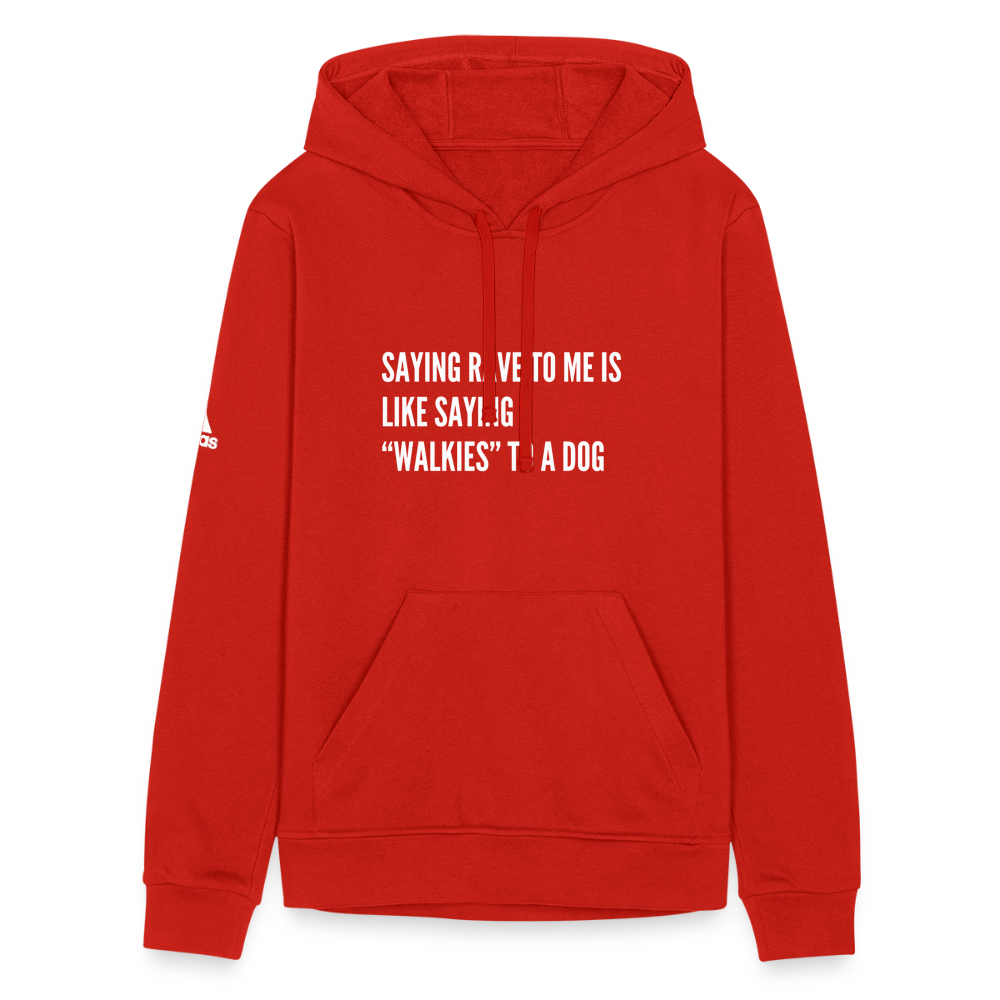 Say Rave Adidas Unisex Fleece Hoodie - red