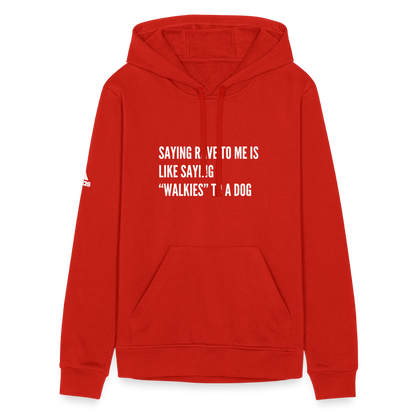 Say Rave Adidas Unisex Fleece Hoodie - red