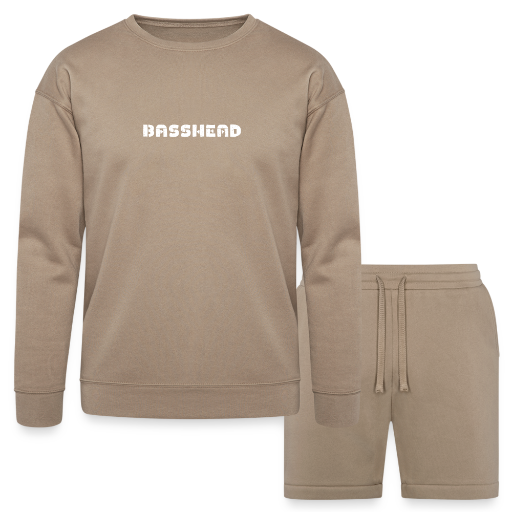 Basshead Bella + Canvas Unisex Sweatshirt & Short Set - tan