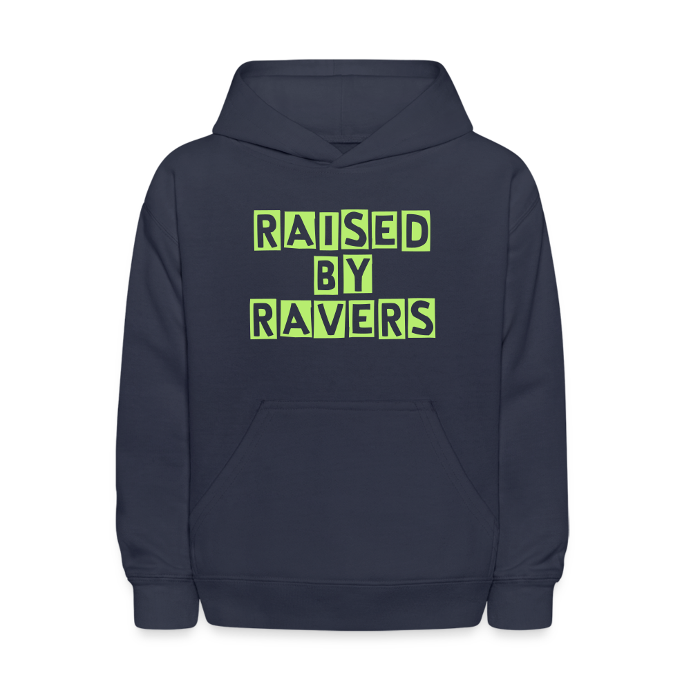 Raised By Ravers Kids' Hoodie - navy