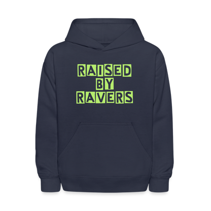 Raised By Ravers Kids' Hoodie - navy