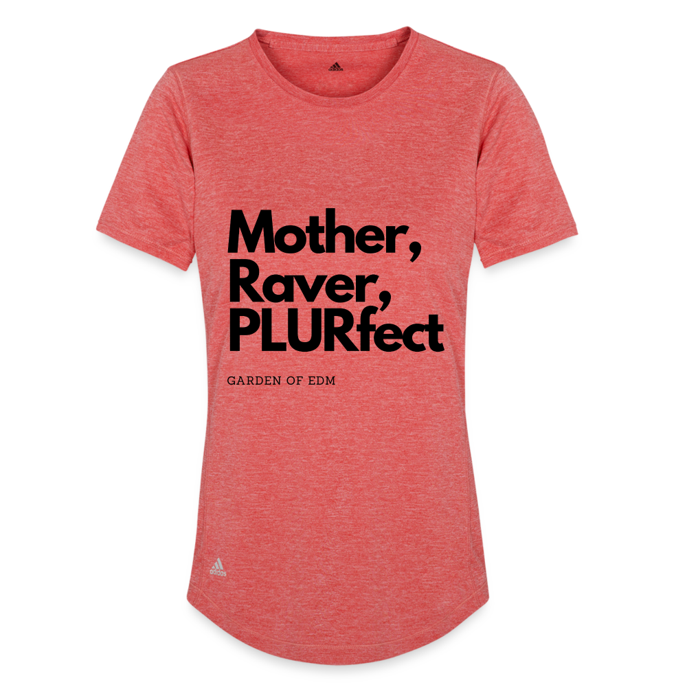 PLURfect Mother Adidas Women's Recycled Performance T-Shirt - mid heather red