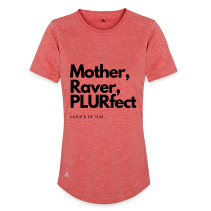 PLURfect Mother Adidas Women's Recycled Performance T-Shirt - mid heather red