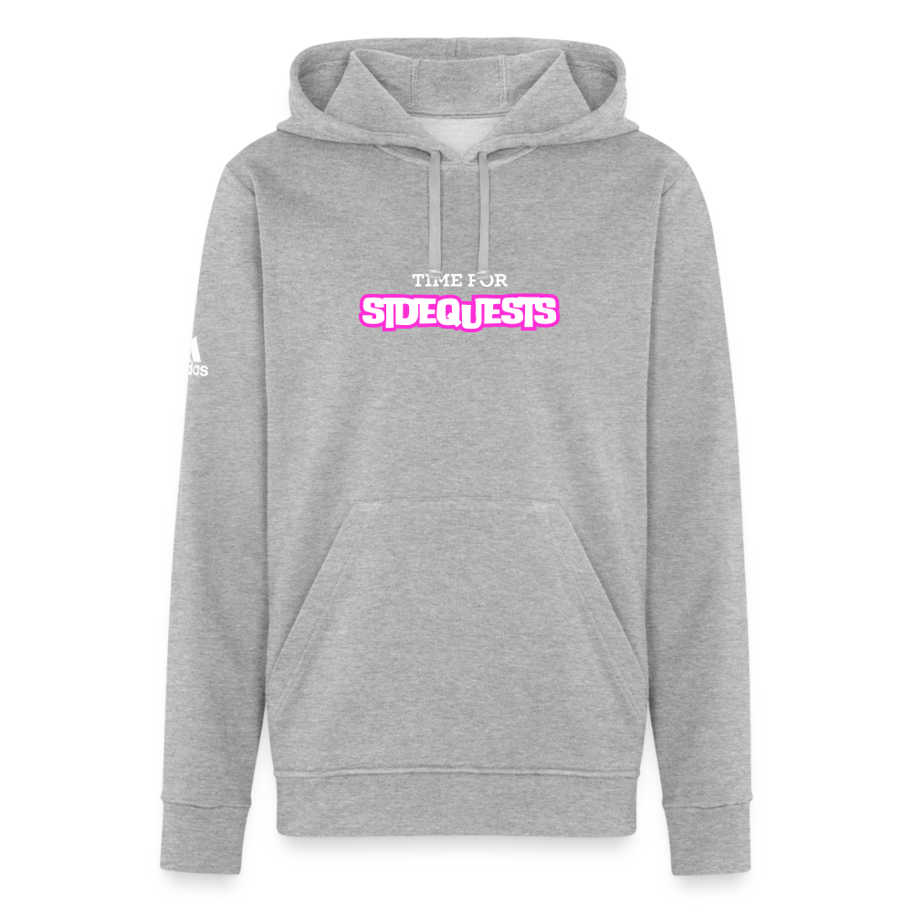 Time For Sidequests Adidas Unisex Fleece Hoodie - heather gray