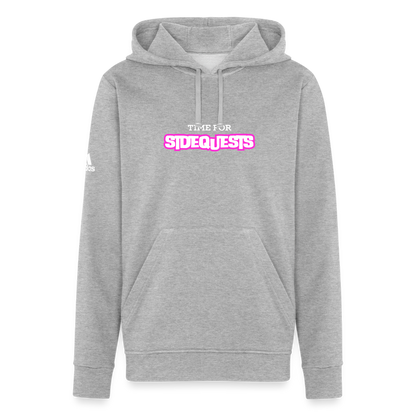 Time For Sidequests Adidas Unisex Fleece Hoodie - heather gray