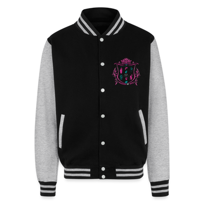 Dash of Feral PLUR U Heavyweight Letterman Jacket - black/heather grey