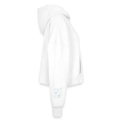 Flow Through What You Go Through Cropped Hoodie & Jogger Short Set - white