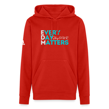 EDM Adidas Unisex Fleece Hoodie - red