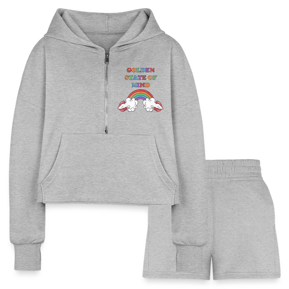 Golden State Hoodie & Short Set - heather gray