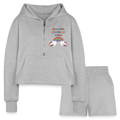 Golden State Hoodie & Short Set - heather gray