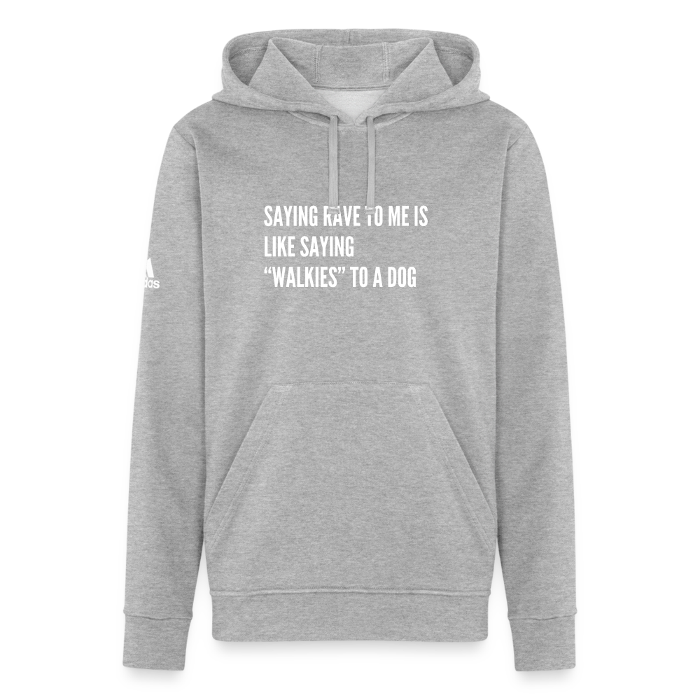 Say Rave Adidas Unisex Fleece Hoodie - heather gray