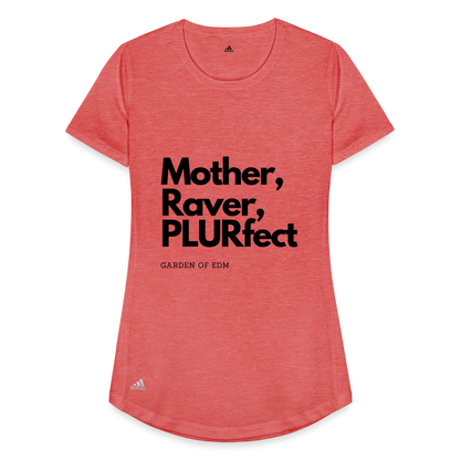 PLURfect Mother Adidas Women's Recycled Performance T-Shirt - mid heather red