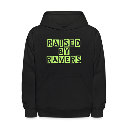 Raised By Ravers Kids' Hoodie - black