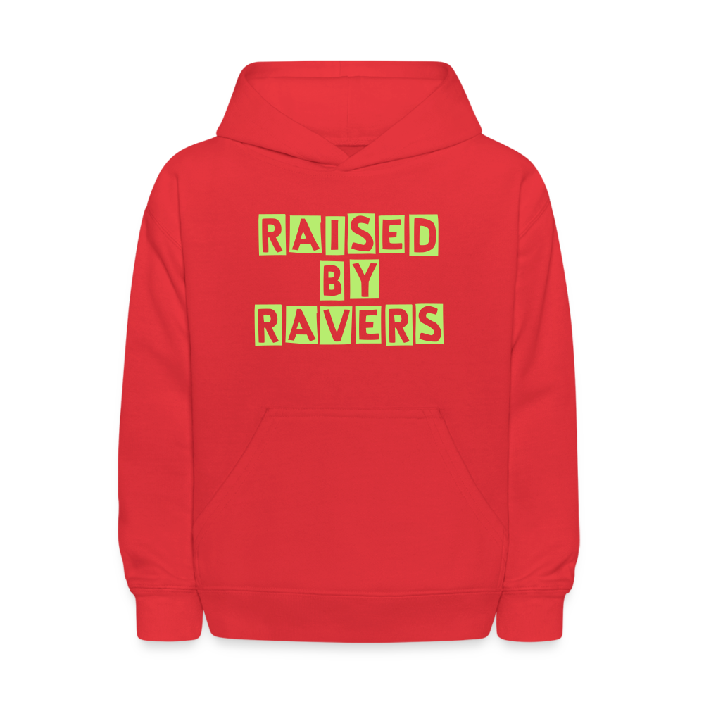 Raised By Ravers Kids' Hoodie - red