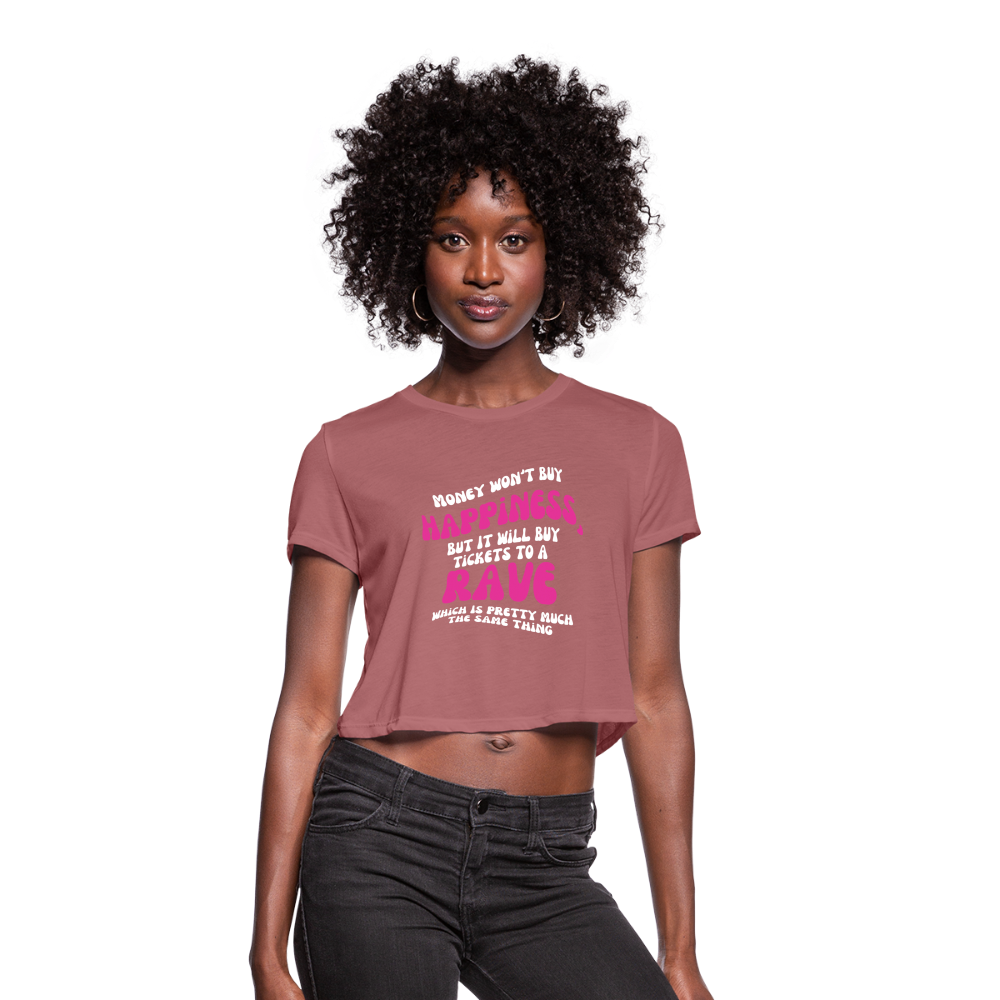 Money Buys Raves Cropped T-Shirt - mauve