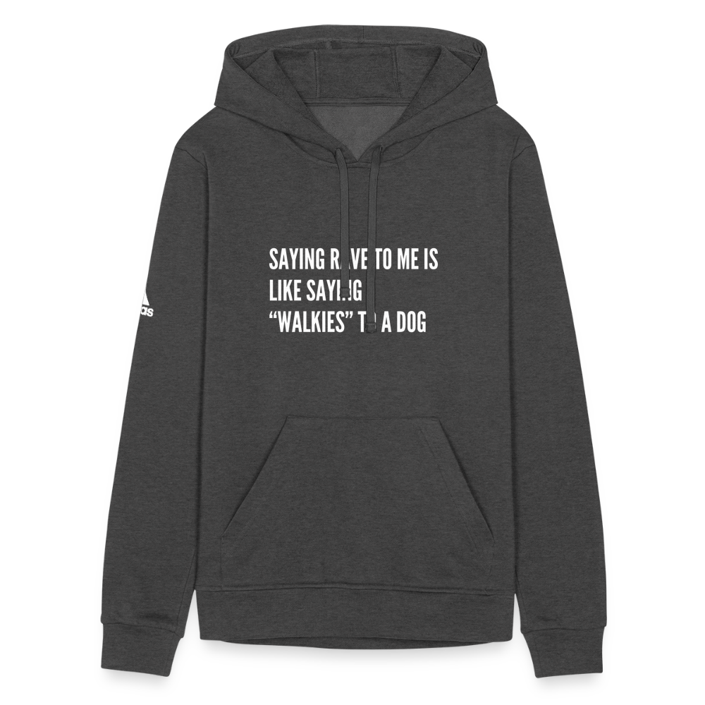 Say Rave Adidas Unisex Fleece Hoodie - charcoal grey