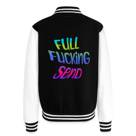 Full F*cking Send  Heavyweight Letterman Jacket - black/white