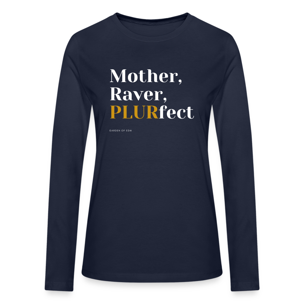 Mother, Raver, PLURfect Bella + Canvas Long Sleeve T-Shirt - navy