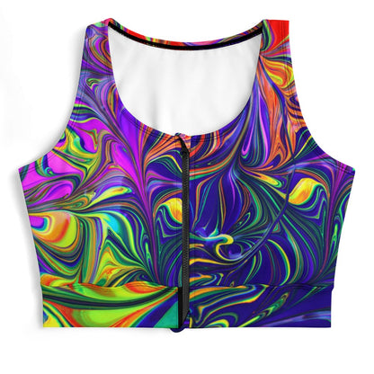 Rave Drip Zipper Crop