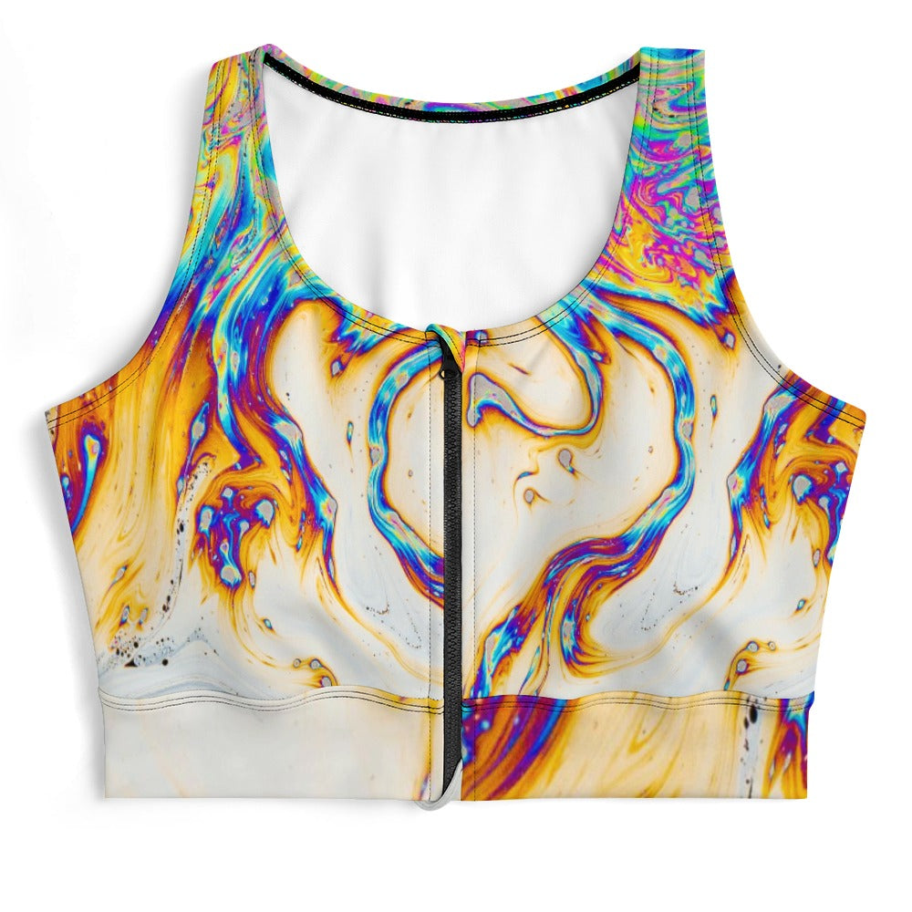 Inverse Dreams Zipper Crop